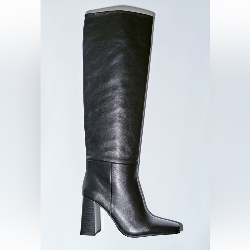 Zara Over The Knee Leather Boots